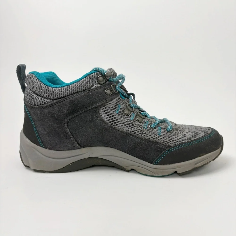 Vionic Cypress Hiking Boots Lace Up Gray Blue Sturdy